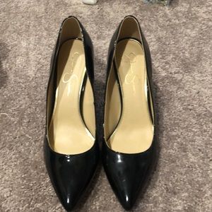 Jessica Simpson black patent leather heels